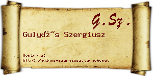 Gulyás Szergiusz névjegykártya